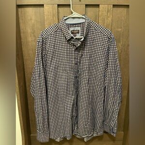 Johnston & Murphy Button Collar Shirt - Brown Plaid - XL